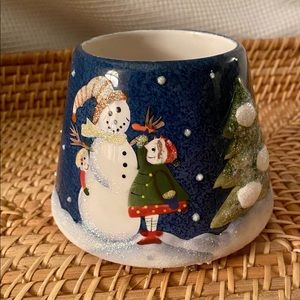 Home Interior Candle Shade with Glittery Snowman
